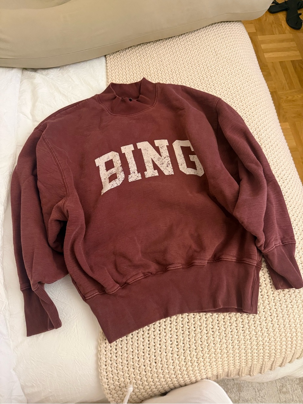 Deep Burgundy Anine Bing Bradie Sweatshirt Size medium